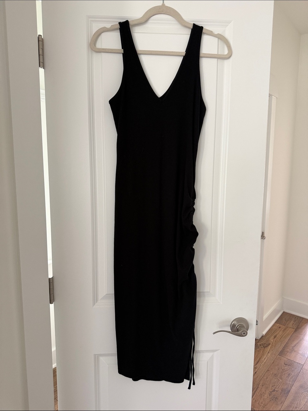 a new day Black Sleeveless V-Neck Midi Dress
